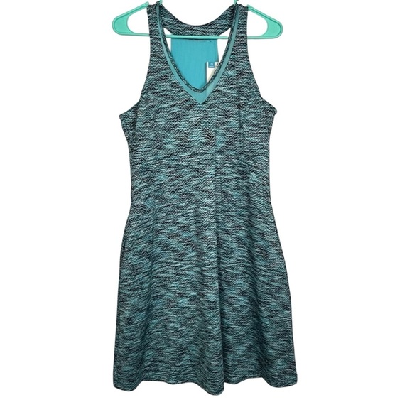 NWT MPG Travel Dress Teal and Black Patterned Athletic Dress Size Large - Picture 1 of 10